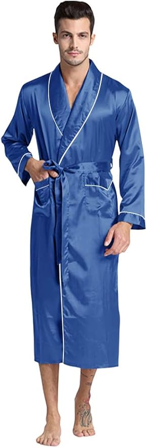 Mens Silky Satin Robe