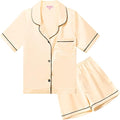 QPANCY Kids Satin Pajamas Sets Baby Boy Girl Button-Down Silk Sleepwear 2 Piece Short Sleeve Loungewear Clothes Set