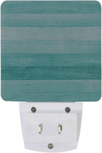 Plug in Night Light Lamp, Teal Turquoise Green Wood Dusk to Dawn Sensor LED Nightlight Smart Automatically Lights Bedroom, Bathroom, Kitchen, Hallway, Stairs, Energy
