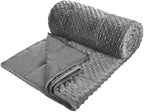 ALANSMA Reversible Weighted Blanket for All Season, Luxury Velvet, Warm and Cool, Adult 10Lb Grey Weighted Blanket, Enjoy Sleeping Anywhere(Grey,48"x72" 10lbs)