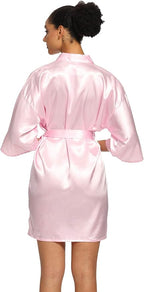 Women's Satin Robes Floral Bridesmaid Robes Short Silk Kimonos Sleepwear
