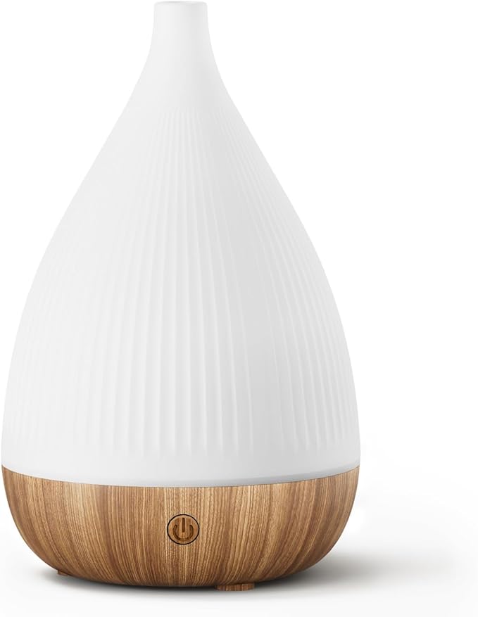 SOULORIGIN Ultrasonic Essential Oil Diffuser, Home Fragrance Aroma Diffuser with Auto Shut-Off, 8-Color Night Light & Ultra-Quiet Operation, BPA-Free Portable Aromatherapy Humidifier for Home (Light)