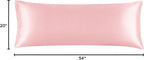 BEDELITE Satin Body Pillow Cover, Super Soft and Cooling Body Pillow Pillowcase for Hair and Skin, Breathable Silky Full Long Pillowcase Cover(20"x54", Pink)