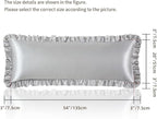 Light Gray Satin Pillowcases Body Pillow for Hair and Skin,Light Gray Body Pillow Silk Pillowcase with Envelope Closure Princess Room Decoration