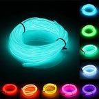 JIGUOOR EL Wire Battery Pack 16.4ft / 5m Bright Neon Light Strip 360° Illumination Neon Tube Rope Lights for DIY, Festival, Party Decoration, Pub, Halloween, Chrismas (16.4ft / 5m, Light Green)
