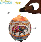Himalayan CrystalLitez Himalayan Salt Lamp with UL Listed Dimmer Cord, Original Salt Crystals in A Handcrafted Artisan Bowl, Aromatherapy Salt Lamp (Ethnic Elephant)