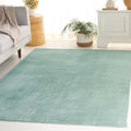SAFAVIEH Washable Rug Faux Rabbit Fur Shag Collection - 4' x 6', Sage, Slip Resistant & Easy Cleaning, Ultra Plush Thick Pile, Ideal for Living Room, Bedroom, Nursery, Boys & Girls Room(FRF100W)