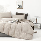 Cottonight Beige Coffee Comforter Set Full Khaki Bedding Comforter Set Solid Blanket Quilts Beige Modern Soft Breathable Taupe 3 Piece Classic Stylish Bedding Set for Full Bed