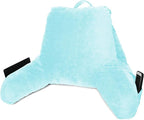 Clara Clark Reading Pillow for Kids & Teens with Shredded Memory Foam, Backrest Pillows for Reading, Watching, and Gaming, Use on The Couch, Bed, or Floor Adjustable Support, Washable Cover Light Blue