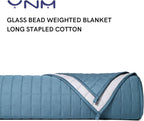 YnM Exclusive Weighted Blanket, Soothing Cotton, Smallest Compartments, Bed Blanket for One Person of 140lbs, Ideal for Twin/Full Bed (48x72 Inches, 15 Pounds, Peacock/Grey Reversible)