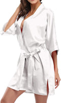 Giova Women's Satin Robe Bride & Bridesmaid Wedding Party Bathrobe Short Kimono Gown