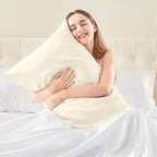 BEDELITE Satin Pillowcase with Zipper, Beige King Size Pillow Cases Set of 2, Super Soft and Cooling Similar to Silk Pillow Cases, Gift for Women Men(20x40 Inches)