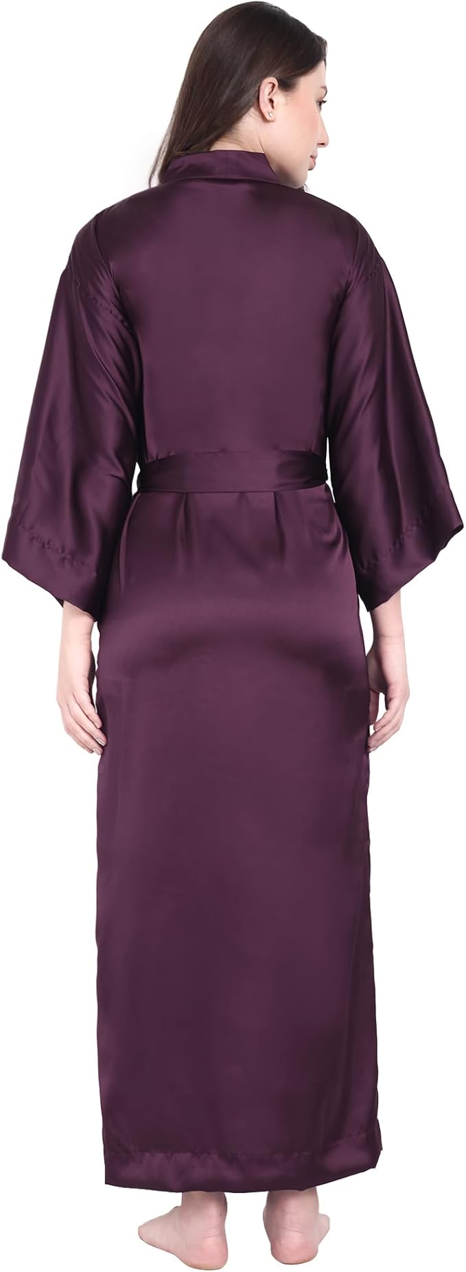 Silk Robes for Women Ankle Length Satin Kimono Robes with Belt Bridemaids Sleepwear Bachelorette Nightgown