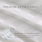 MR&HM Satin Bed Sheets, King Size Sheets Set, 4 Pcs Silky Bedding Set with 15 Inches Deep Pocket for Mattress (King, Ivory Striped)