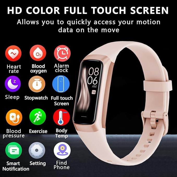 Fitness Tracker with Heart Rate/Blood Oxygen/Sleep Monitor, 20+ Sports Modes Smart Watches for Women/Men, Activity & Step Tracker Smart Watch for Android/iOS Phones
