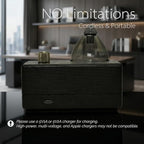 Black Obsidian Waterless Essential Oil Diffuser with Real Wood Base for Aromatherapy, Modern Smoky Glass Oil Diffuser, Cordless Portable Scent Diffuser Machine for Office Men Large Room, 2026 Model