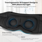 Sleepals Sleep Headphone Eye Mask with White Noise, 35H Battery Life, Built-in Speakers for Side Sleepers, 100% Light Blocking, Wireless Music Streaming (Black 3D)