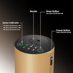 Waterless Essential Oil Diffuser, Battery Powered Mini Scent Air Machine, Aromatherapy Mist Diffuser for Home Room Car Office (Gold Aluminum Alloy)