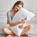 NTCOCO Shredded Memory Foam Bed Pillows for Sleeping Queen Size of 1, with Washable Removable Hypoallergenic Sleep Pillow for Back and Side Sleeper