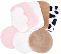8 Pcs 3 Shapes Mini Plush Carpet, Mixed Color Mini Faux Fur Rug Fuzzy Plush Rug Minihouse Decoration Accessories for Living Room Nursery Home Decoration