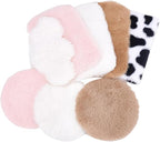 8 Pcs 3 Shapes Mini Plush Carpet, Mixed Color Mini Faux Fur Rug Fuzzy Plush Rug Minihouse Decoration Accessories for Living Room Nursery Home Decoration