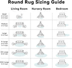 OLANLY White Round Rugs for Bedroom - Machine Washable, 2 ft Circle Area Rugs for Living Room, Soft and Fluffy Shaggy Carpet for Teen Girls and Boys, Nursery Rooms, Dorms, Home Decor Aesthetic