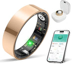 Smart Ring Health Tracker - IP68 Water Resistance, Sleep & Exercise Monitoring, iOS & Android Compatible, Long Lasting Battery Life, No Subscription Required, Unisex for Women & Men (Rose Gold, 11)
