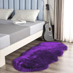 Faux Fur Sheepskin Rug - Purple Home Decor Area Rug for Bedroom & Living Room, Fluffy Furry Shaggy 2 x 6 Feet