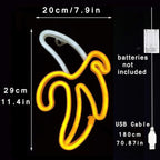 ENUOLI Banana Neon Signs,Banana Neon Light 11.4"x7.9" inch LED Neon Lights for Wall Decor,USB/Battery Powered Night Lamps Light Up Signs for Christmas,Birthday Party, Kids Living Room,Home Decor