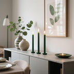 12-Pack Hunter Green Taper Candles, 10 Inch Unscented Dripless Candlesticks, Long-Lasting Burn Time of 7-8 Hours, Perfect for Christmas Home Décor Spring and St. Patrick's Day