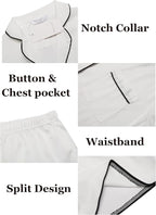 Ekouaer Womens Silk Satin Pajamas Set Short Sleeve Sleepwear Button Down Loungewear 2 Piece Pjs Shorts Set S-5X Plus Size