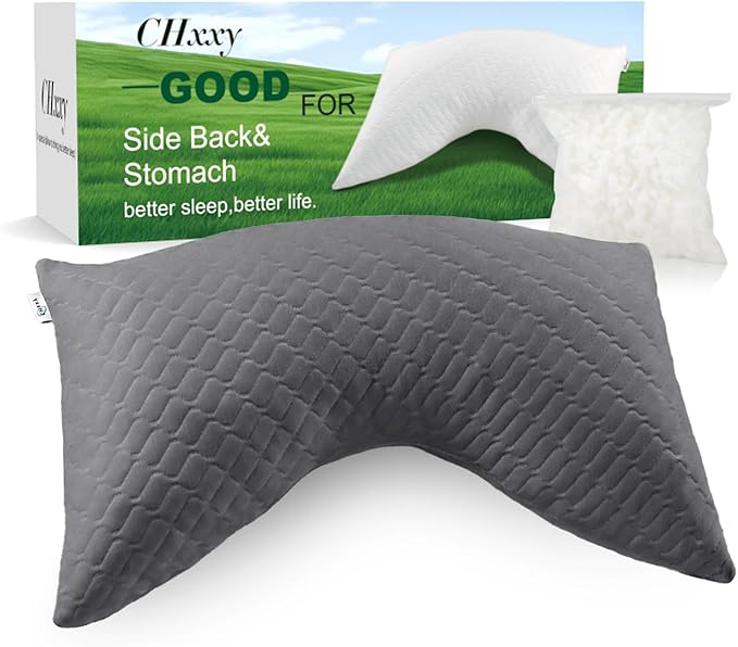 CHxxy Side Sleeper Pillow for Neck and Shoulder Reilef, Ergonomic Design Medium Firm Pillow, Queen Size Bed Pillows for Sleeping, Cross Cut Memory Foam Pillows for Back, Stomach and Side Sleepers