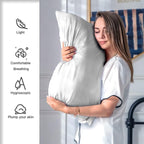 Silk Pillow Cases 2 Pack,Soft Breathable and Sliky Standard Size Pillow Cases Set of 2,Natural Mulberry Silk Pillowcase Set of 2 for Hair and Skin with Hidden Zipper (Silver Grey,20"X 26",2pcs)
