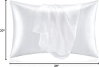 BEDELITE Satin Pillowcase for Hair and Skin, Super Soft and Cooling Similar to Silk Pillow Cases 2 Pack with Envelope Closure, Gift for Women Men(20"x26" Standard Size, White)