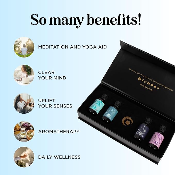 Sleep Essential Oils for Diffuser - Premium Aromatherapy Essential Oil Gift Set with 4 Calming Essential Oils for Diffuser Candles Baths DIYs & More - Relaxing Essential Oils Set (4 Pack, 1oz Each)