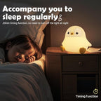 S NMT Novelty Cartoon Penguin Silicone Night Light Rechargeable Timing Dimming Nursery Sleep Night Lamp for Baby Room Decor