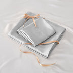 BEDELITE Satin Sheets Twin XL Size Bed Set, Luxury Soft Grey Silky Sheets for Hair and Skin, Similar to Silk Bed Sheets Set 3 Pieces with 1 Deep Pocket Fitted Sheet, 1 Flat Sheet, and 1 Pillowcase