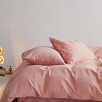 Luxlovery Pink Comforter Set Full Blush Pink Comforter Sets Solid Color Women Dusty Rose Qulits Comfy Soft Comforter Blanket Breathable Comforter Set for Women Girls