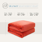 Elegant Comfort Luxury Velvety Feel Blanket, All-Season Lightweight Blanket, Ultra Plush, Soft, Cozy-Fuzzy Flannel Fleece for Couch, Sofa, Bed, Travel, Solid Design, King/California King, Coral