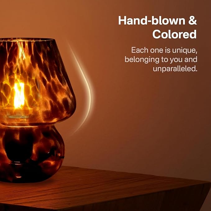 Dawnwake Mushroom Lamp Small Lamp Table Lamp for Bedroom, Desk Bedside Lamps for Living Room,Mushroom Decor Cute Mini Modern Mid Century Lamps for Night Stands,Aesthetic Home Living Room Decor(Black)