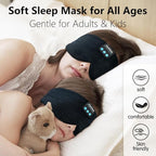 Joythink Sleep Headphones Sleep Mask Kids Children Wireless Music Eye Mask Sleeping Headphones Headband for Side Sleepers Silk Sleep Mask with Wireless Headphones Ultra-Thin Stereo Speakers