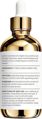 100% Pure Lemon Essential Oil 4 fl oz Thieves Oil Essential Oil - Essential Oils for Diffusers & Aromatherapy & Home Care Gifts for Women - Lemon Oil Essential Oil