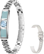 Smart Bracelet for Women,Fitness Tracker with Interchangeable Straps, Activity & Sleep Monitor with Heart Rate SpO2, Lightweight Waterproof Smart Wristband, Free App (Silver)