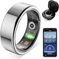 COLMI R02 smart Ring, a smart Ring for Women and Men, with a Charging case, Supports Heart Rate, Blood Oxygen, Sleep Health Monitoring, and Sports Tracking Ring, No Subscription Fee. (Silver, 9#)