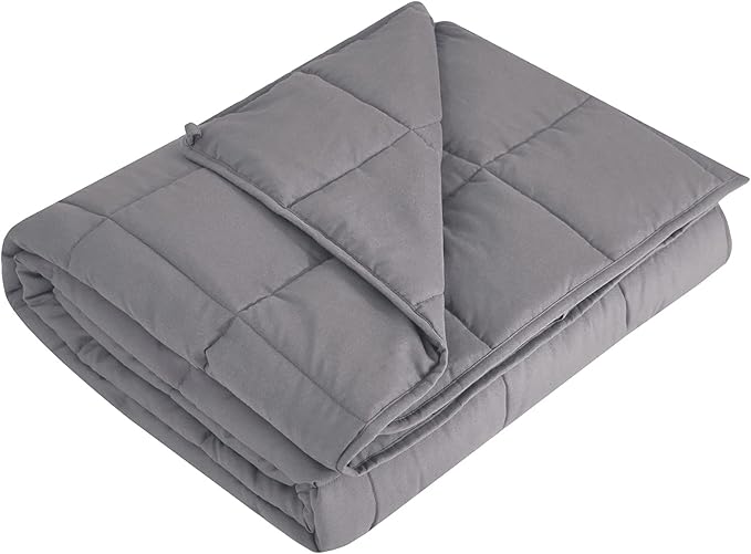 L'AGRATY Weighted Blanket Kids- 40"x60" 7lbs Cooling Breathable Heavy Blanket Microfiber Material with Glass Beads All-Season Summer Fall Winter Soft Thick Comfort