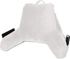 Clara Clark Reading Pillow with Shredded Memory Foam for Sitting Up in Bed and Couch, Back and Arms Adjustable Support for Adults & Teens Backrest Pillows for Reading, with Washable Cover White