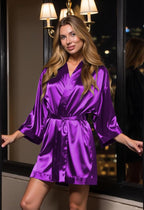 Turquaz Women's Bride Bridesmaids Silky Robe Satin Kimono Robes for Women Lingerie