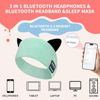 Joythink Kids Bluetooth Headband Headphones Sleep Mask Wireless Earphones Built in Thin Speaker Adjustable Sports Headset Sleep Headband for Girls Boys Toddler Children Baby Airplane Travel Study Aqua