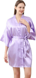 QXQTER Peony Floral Silky Satin Robe Wedding Bridal Party Bride Bridesmaid Robes for Women Dressing Gown Kimono Robe
