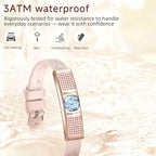 Smart Bracelet for Women,Fitness Tracker with Interchangeable Straps, Activity & Sleep Monitor with Heart Rate SpO2, Lightweight Waterproof Smart Wristband, Free App (Silver B)